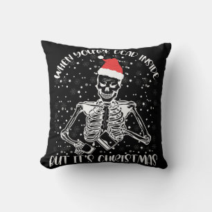 Coussin Quand on est mort à l'intérieur mais c'est la sais