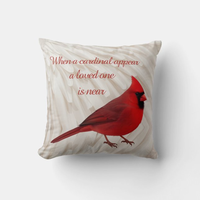 Coussin Quand un cardinal apparaît, un être cher est près  (Recto)