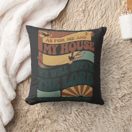 Coussin Quant à moi et ma maison" Bible Verse design (Couverture)