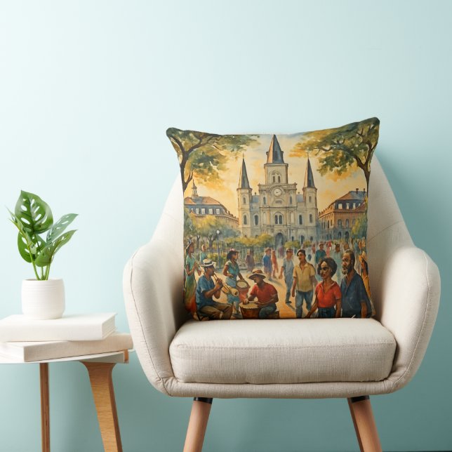 Coussin Quartier Français Aquarelle (Chaise)