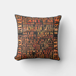 Coussin Quartiers de NYC Orange