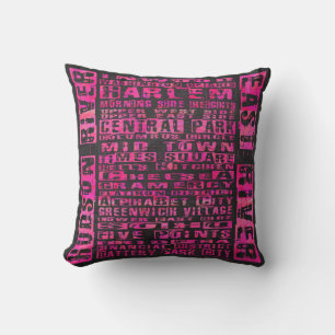 Coussin Quartiers NYC Hot Rose