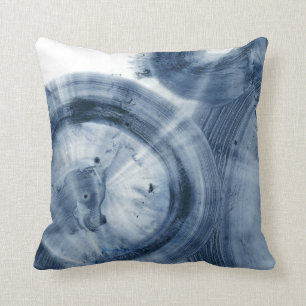 Coussin Quasars - cercles bleus noirs d'encre