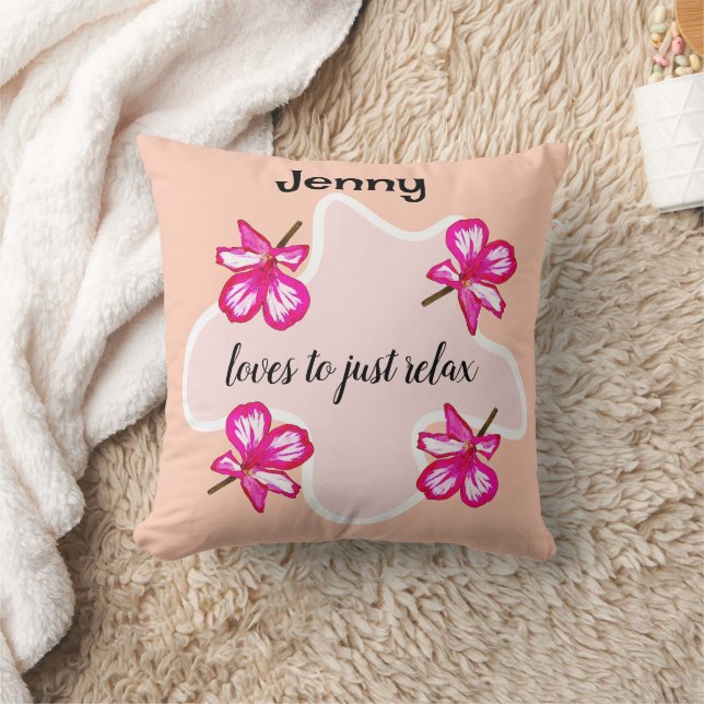 Coussin Quatre fleurs roses florales (Couverture)