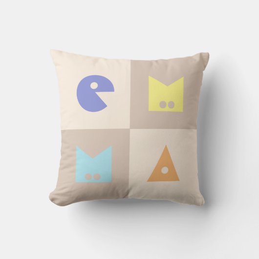 Coussin Quatre lettres nouveau nom bébé fille de naissance (Recto)