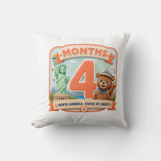 Coussin Quatre Mois Autour du Monde (Recto)