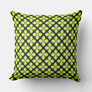 Coussin Quatre pétales en vert citron vert