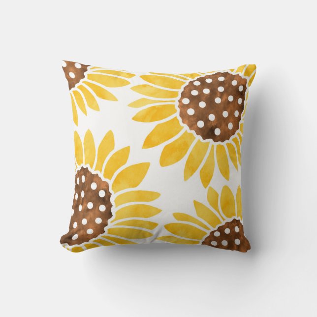 Coussin Quatre Tournesols Silhouette (Recto)