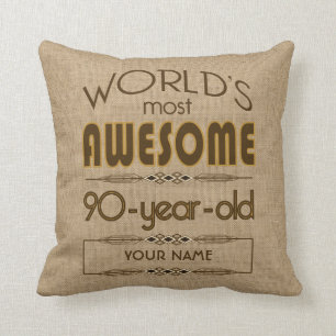 Coussin quatre-vingt-dixième Monde de célébration