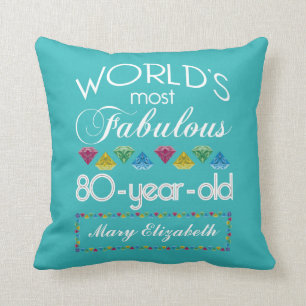 Coussin quatre-vingtième Anniversaire la plupart de