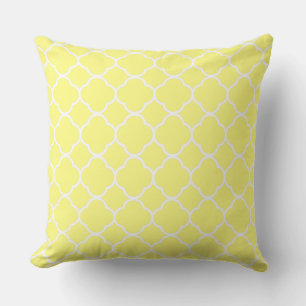 Coussin Quatrefoil Beurre Jaune Décor Maison Style Coton