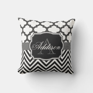 Coussin Quatrefoil Chevron Monogram