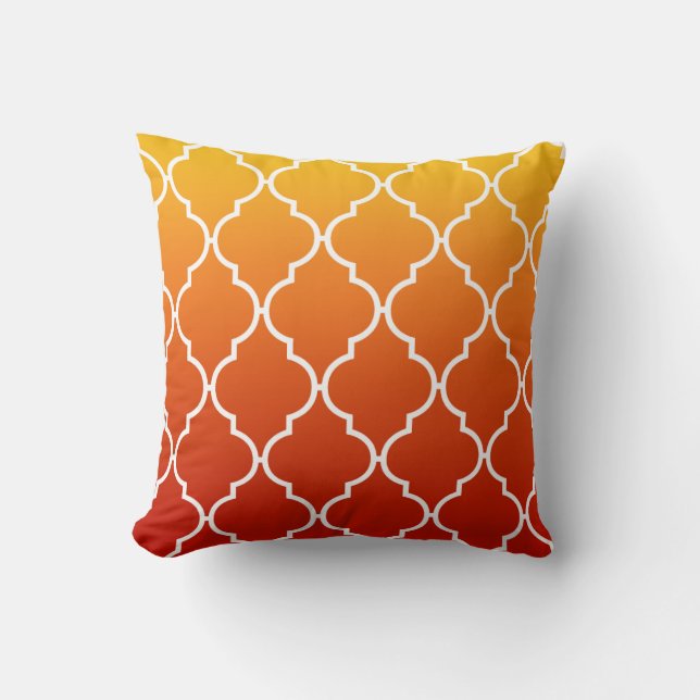Coussin Quatrefol Ombre géométrique| Coucher de soleil ora (Recto)