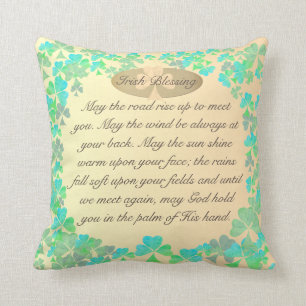 Coussin "Que la route monte..." La bénédiction irlandais