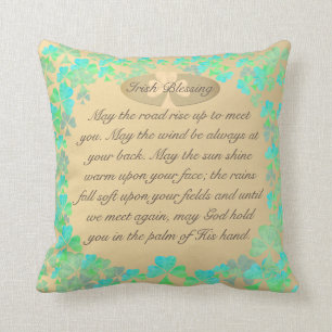 Coussin "Que la route monte..." Shamock&Gold Irish Bless