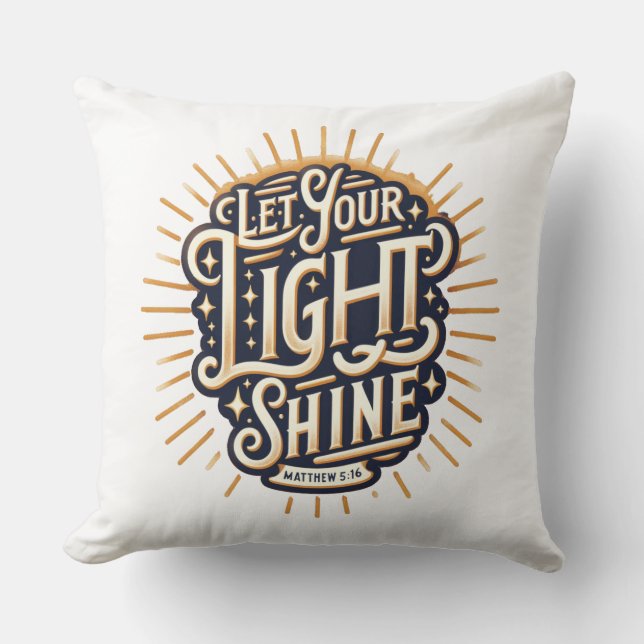 Coussin Que Ta Lumière Brille Matthieu 5:16 (Recto)