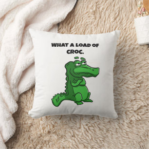Coussin Quelle charge de croc amusant Alligator Cartoon