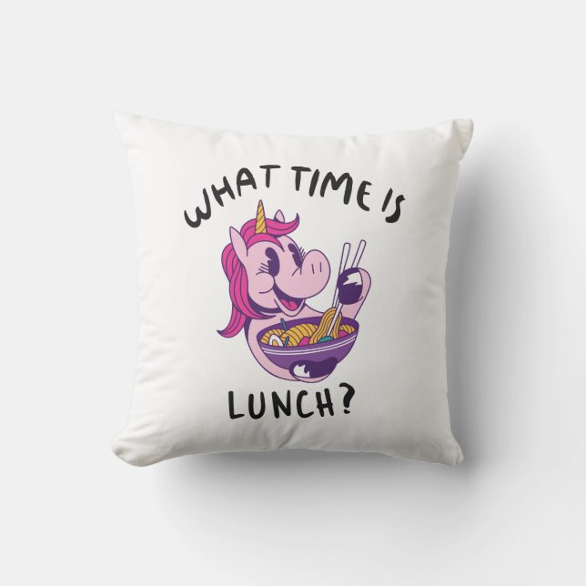 Coussin Quelle heure est le déjeuner (Recto)