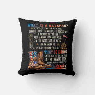 Coussin Qu'Est-Ce Qu'Un Vétéran Qui Est Honnête Patriotiqu