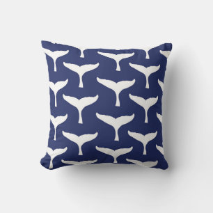 Coussin Queue de baleine blanche Animal marin Océan bleu M