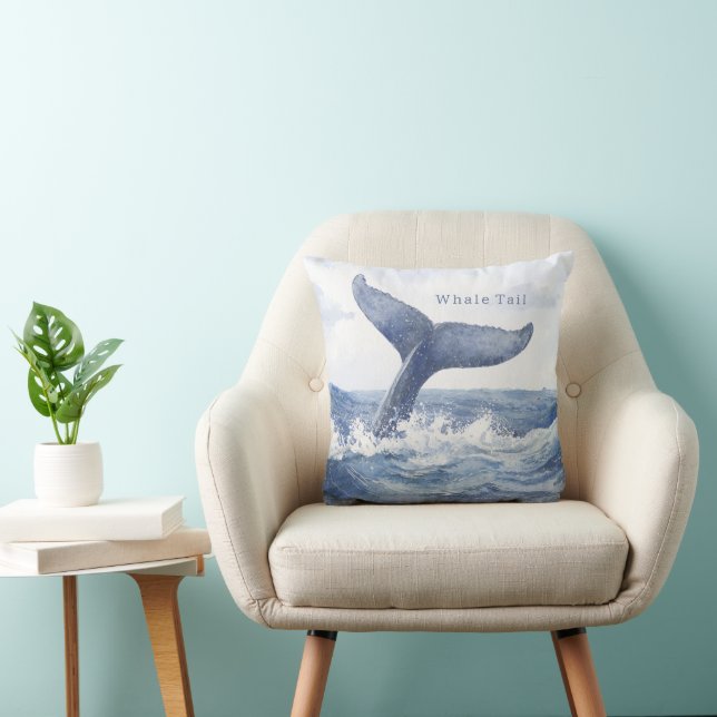 Coussin Queue de baleine de l'océan bleu (Chaise)