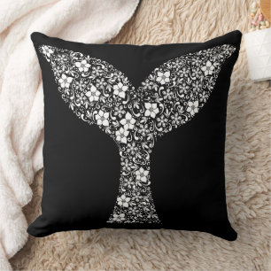 Coussin Queue de baleine fantaisiste : Beauté en fleurs