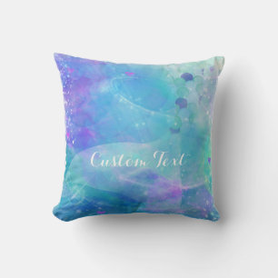 Coussin Queue de sirène à l'aquarelle Fantaisie Océan Ench