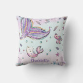 Coussin Queue de sirène de fond sous la mer Mercat (Verso)