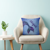 Coussin Queue de sirène pailletée bleu violet Nom personna (Chaise)