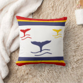 Coussin queues de baleines bleues, jaunes et rouges de la (Couverture)