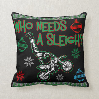 Coussin Qui a besoin d'un chandail de Noël de course de