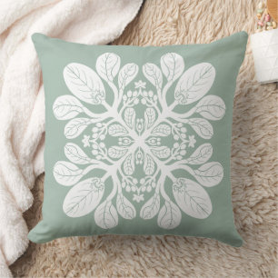 Coussin Quilt Hawaii Naupaka design blanc