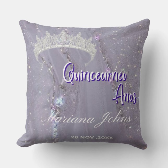 Coussin Quinceañera Célébration Jeu d'oreiller (Recto)