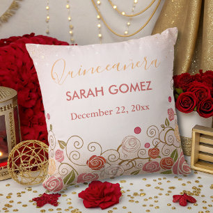 Coussin quinceanera or rose