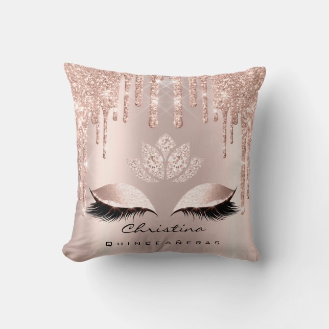 Coussin Quinceañeras Douce 16e 15e Rose nuptiale Princesse (Recto)