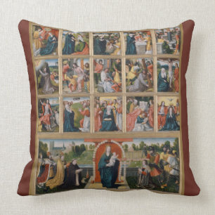 Coussin Quinze mystères Sainte Vierge Rosaire Marie Jésus
