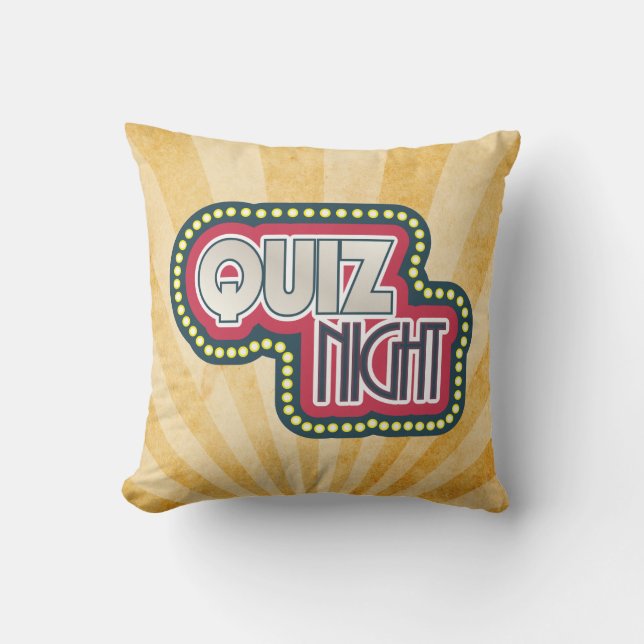 Coussin Quiz Night Trivia Party Sunburst (Recto)