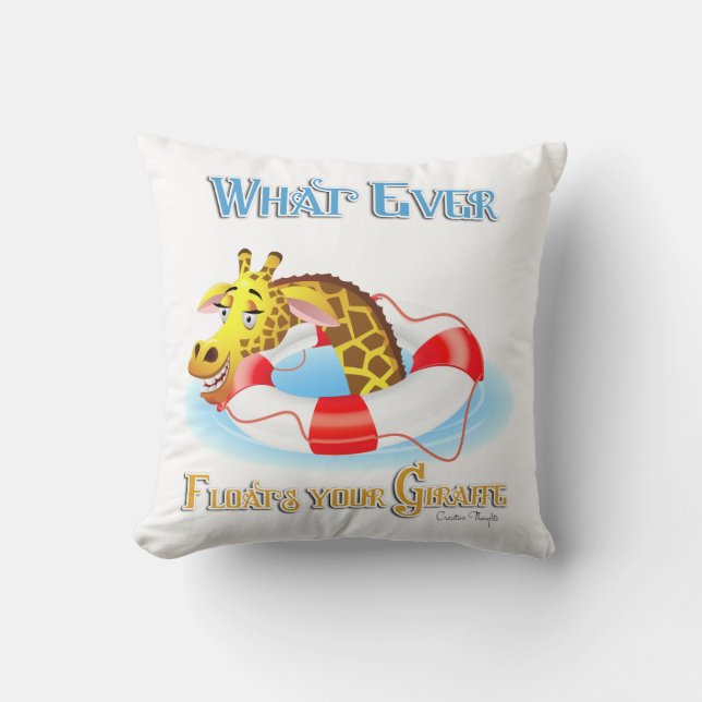 Coussin Quoi que Flotte votre Giraffe 2 (Recto)