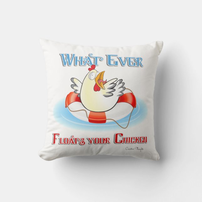 Coussin Quoi qu'il Flotte votre poulet 2 (Recto)