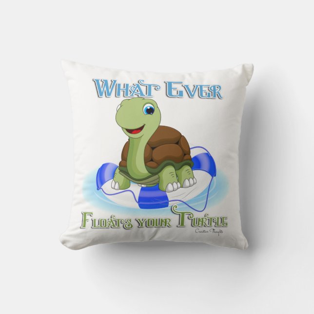 Coussin Quoi qu'il flotte votre tortue 2 (Recto)