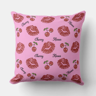 Coussin RAB Rockabilly Baisers de Cerise sur Rose