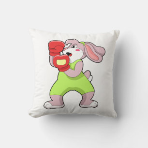 Coussin Rabbit à la boxe avec gants de boxe