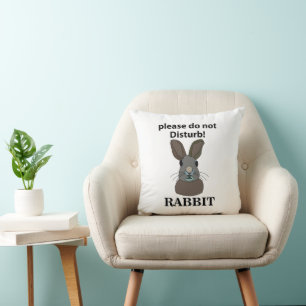 Coussin Rabbit S'Il Vous Plaît Ne Disturbe Pas Lapin Drôle