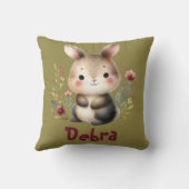 Coussin Rabbit Woodland Enfants Prière chrétienne sur vert (Verso)