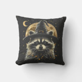 Coussin Raccoon Halloween Wizard Casquette Funny mignonne (Recto)