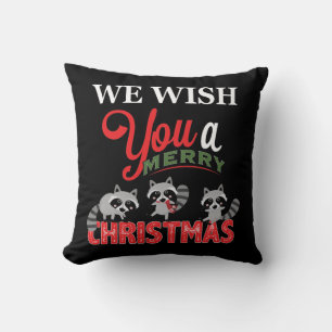 Coussin Raccoon Joyeux Noël
