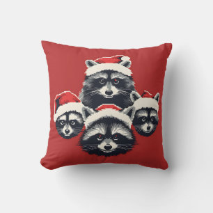 Coussin Raccoon Joyeux Noël Ya animal sale