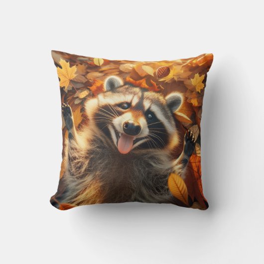 Coussin Raccoon Silly Fall (Recto)
