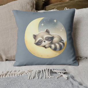 Coussin Raccoon sur la lune mignonne rimer Animal Kids Roo