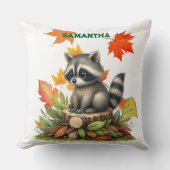 Coussin Raccoon Throw Pillow Autumn Raccoon Pillow Cover (Recto)